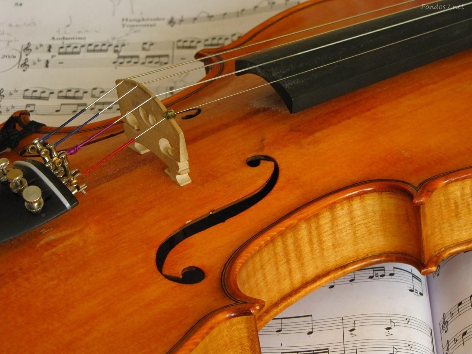 Descargar Fondos De Pantalla Violin Y Partituras HD Widescreen Gratis
