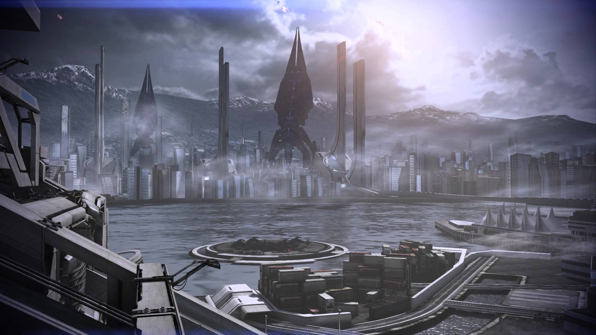 Mass Effect Earth Vancouver Skyline Dreamscene Video Wallpaper