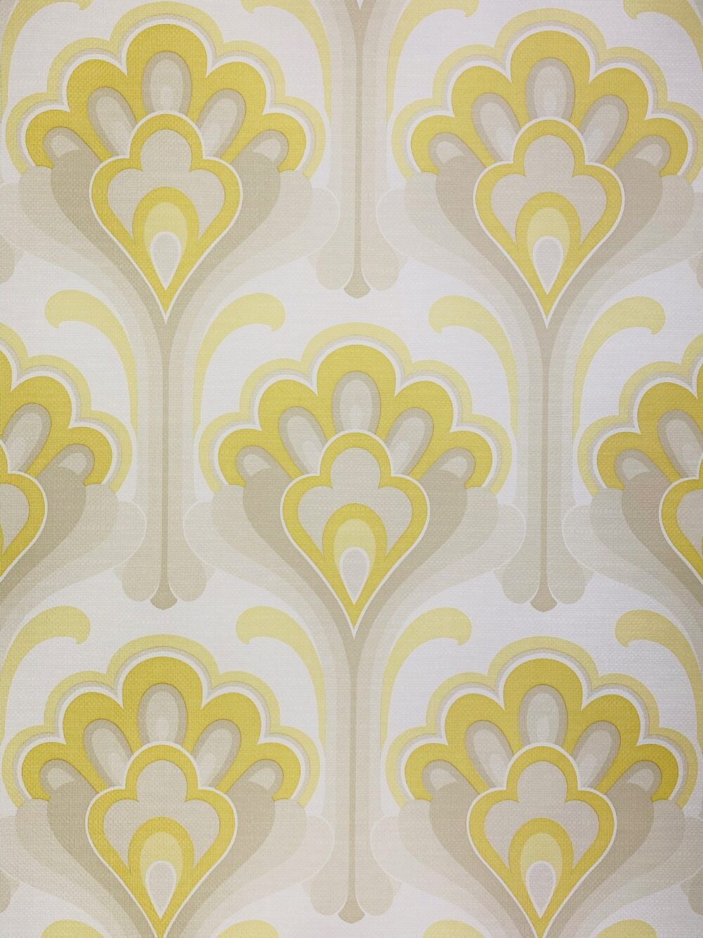 Vintage Yellow And Grey Retro Wallpaper