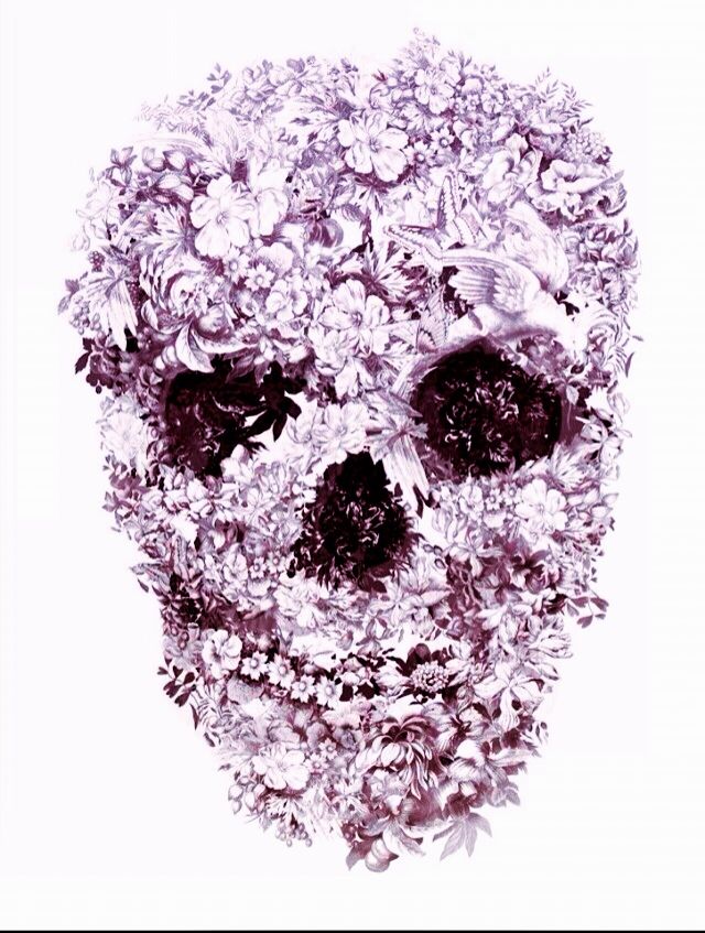 Purple Flower Skull iPhone 5s Wallpaper