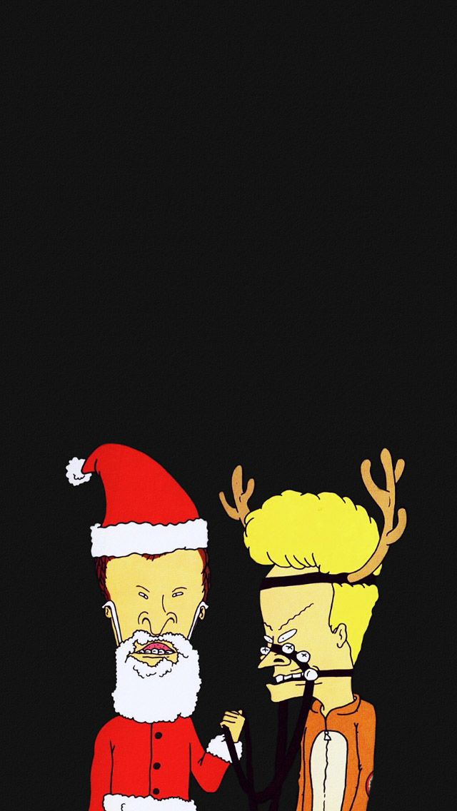 Christmas Cartoon Beavis And Butthead iPhone 5s Wallpaper