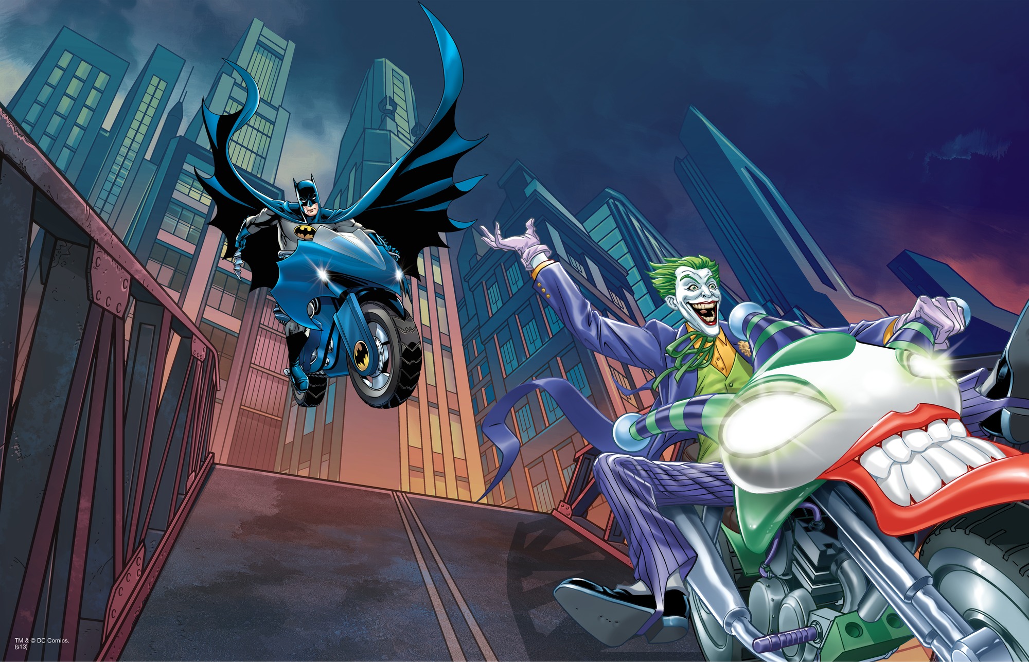 Batman Dcics Joker Bike Chase Jpg