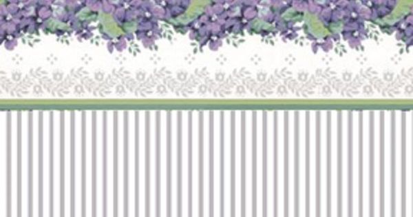Dollhouse Wallpaper Sweet Violets Purple Stripe By Itsy Bitsy Mini