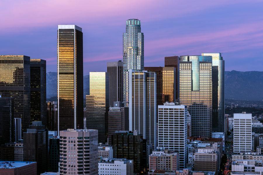 Los Angeles Skyline Mural Wallpaper Cityscape Eazywallz