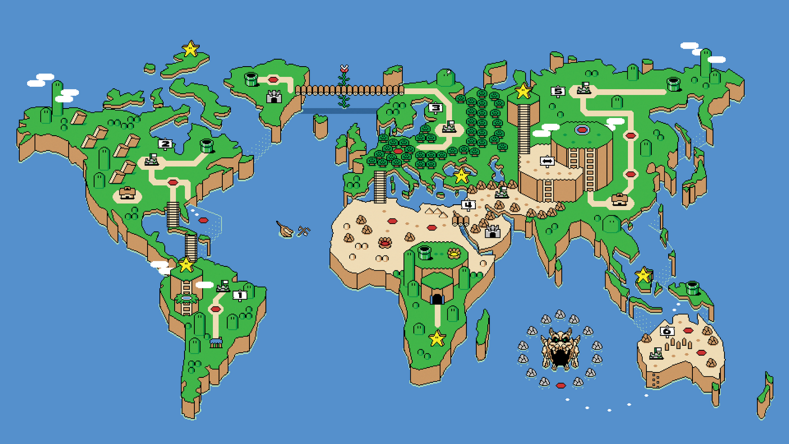 Super Mario Map Nature S Wallpaper