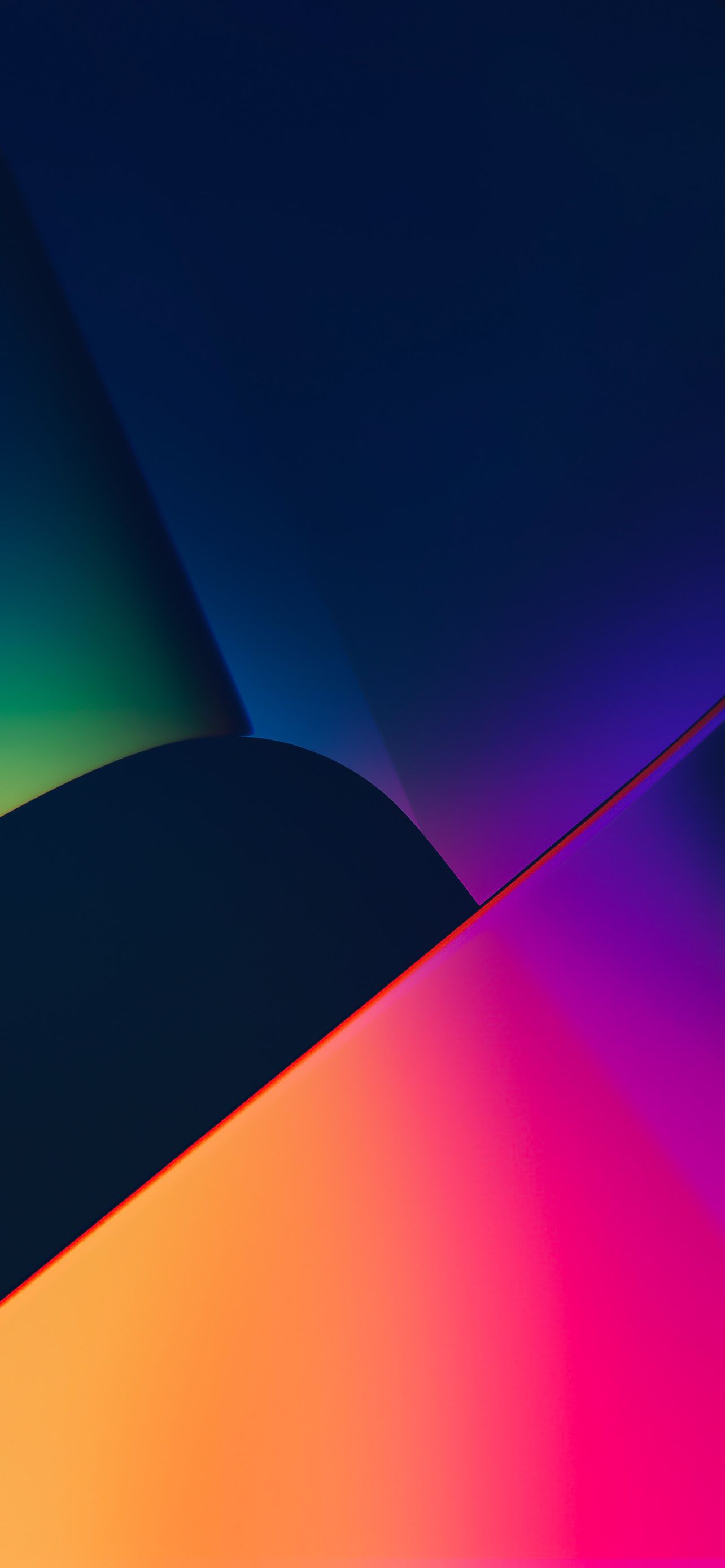 Abstract background with blended orange, pink, purple, green, and blue colors