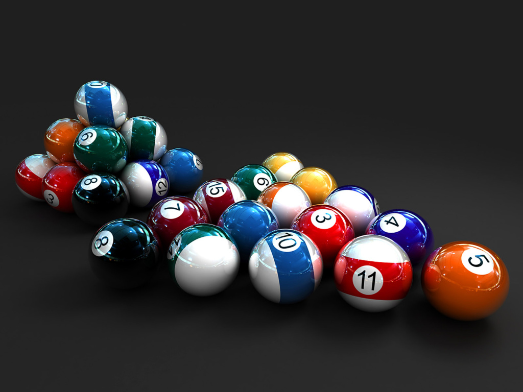 Billiards And Snooker Balls Background For Powerpoint Sports