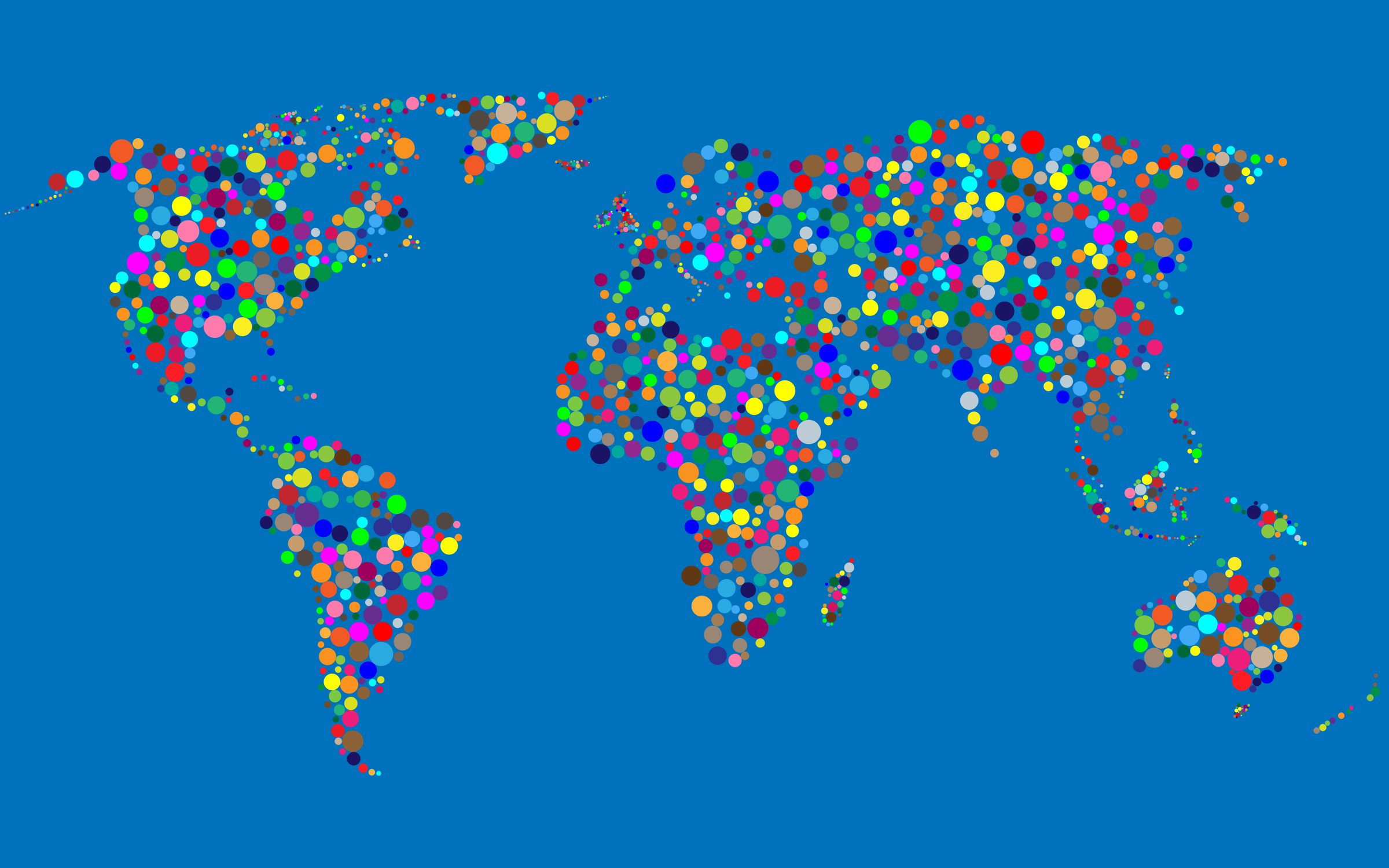 Clipart   Colorful Circles World Map With Background 3