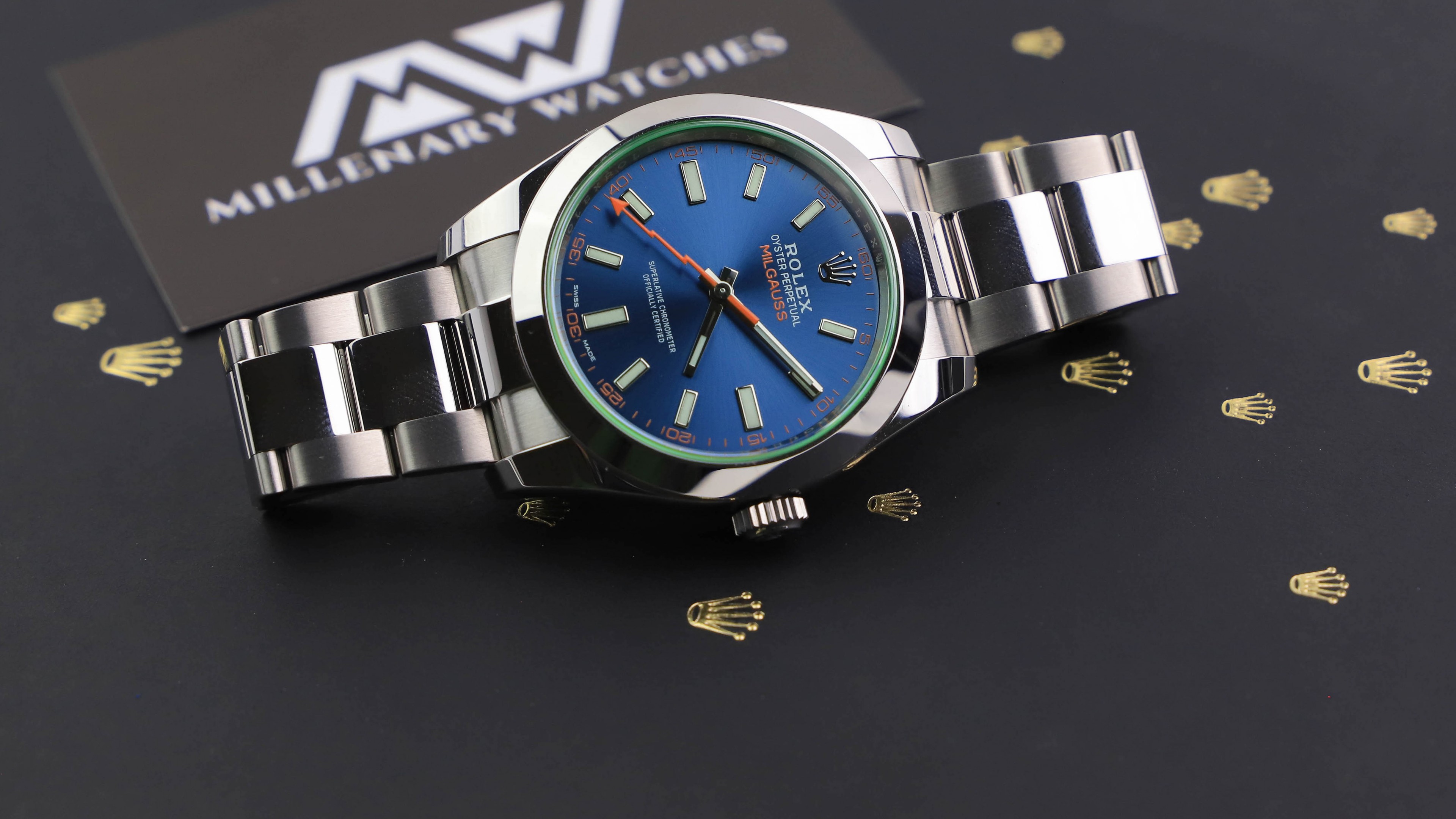 Rolex Oyster Perpetual Blue Dial Watch 4k 5k HD Wallpaper