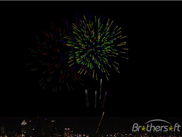 Animated Fireworks Background