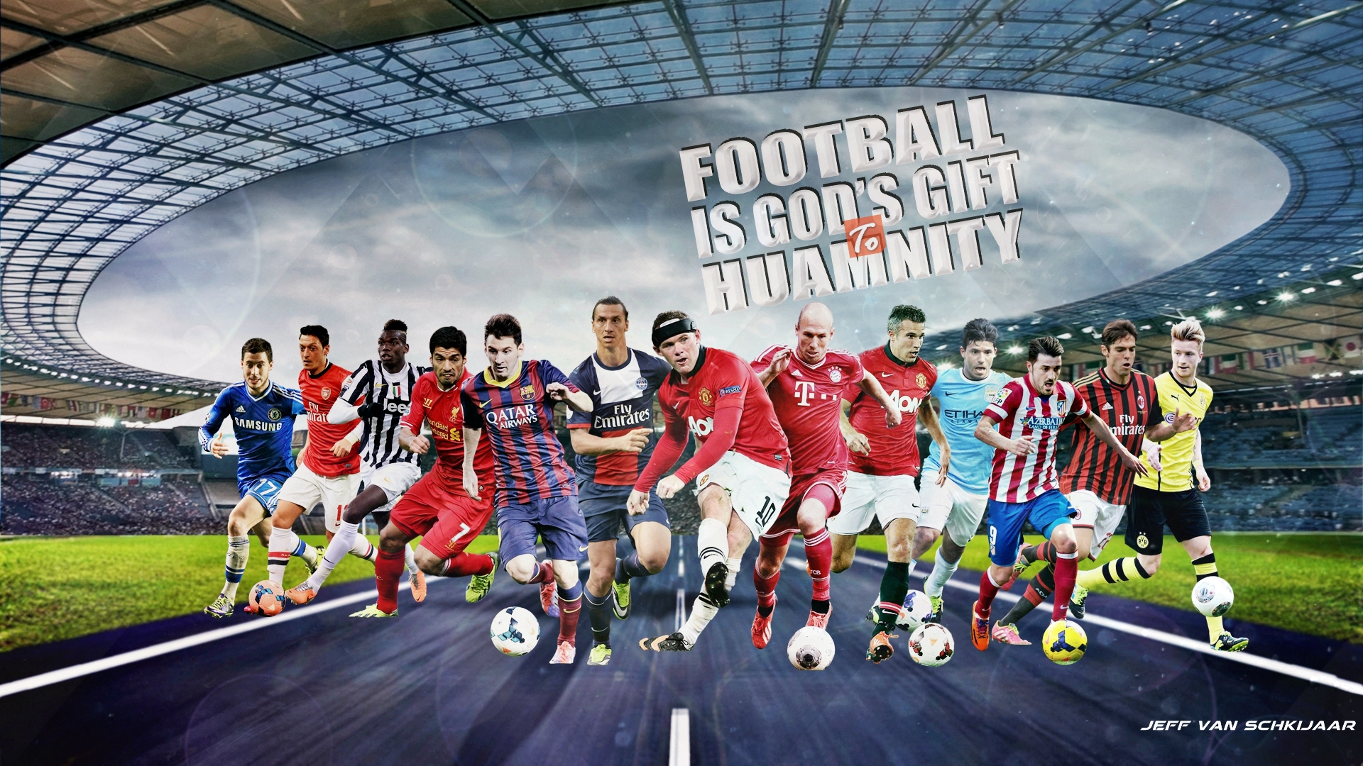 Football World By Jeff Van Schkijaar Wallpaper HD