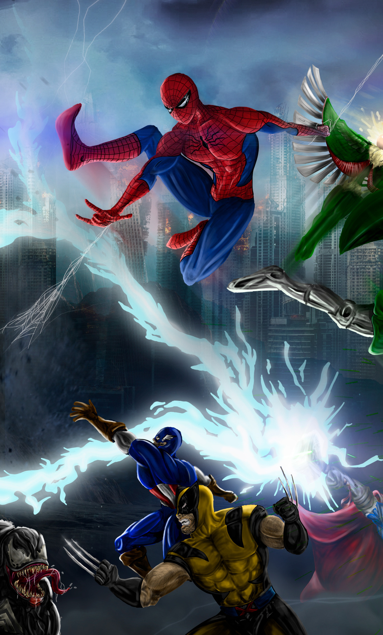 Marvel Heroes Vs Villains 4k iPhone HD Wallpaper Image Photos And