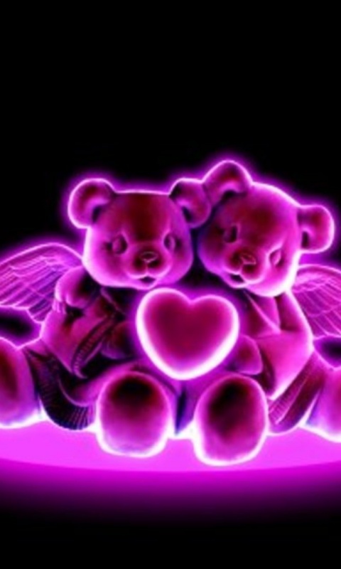 Beautiful Neon Bears HD Wallpaper Background B