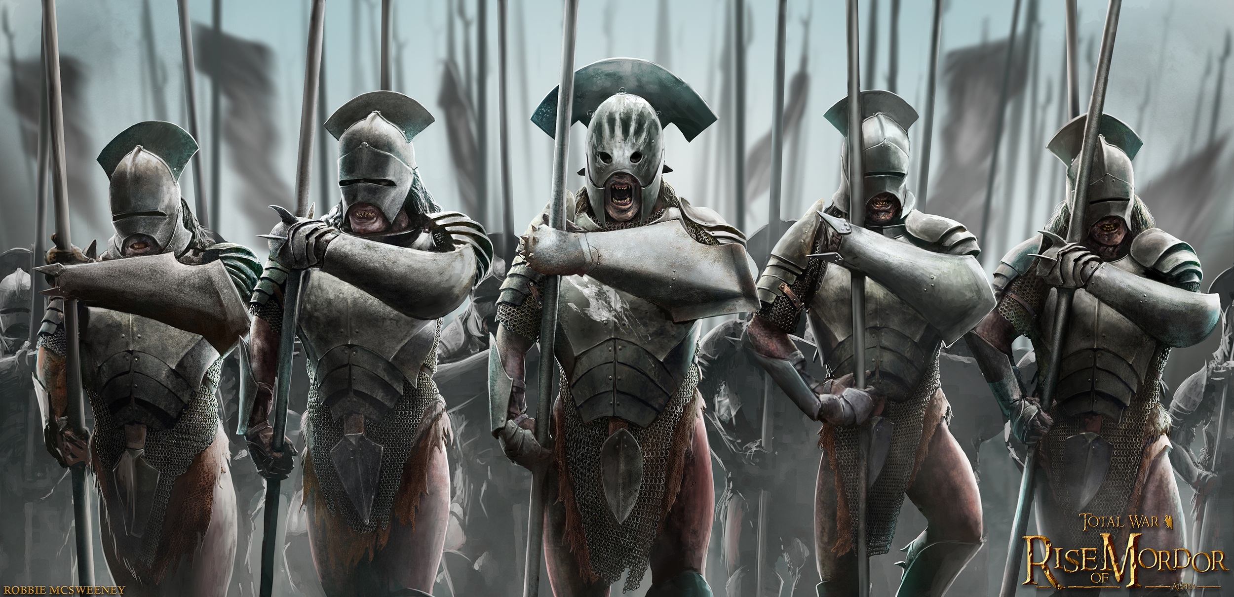 Uruk Hai Pikemen Promo Art Image Total War Rise Of Mordor Mod