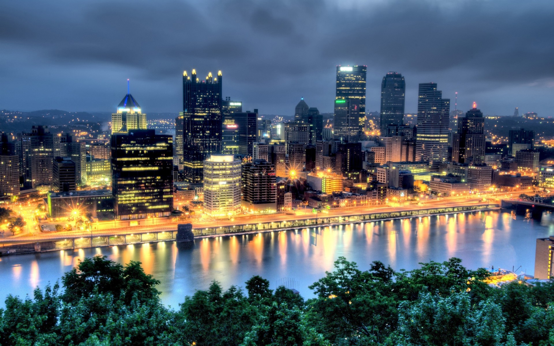 USA Pennsylvania Pittsburgh city town hdr wallpaper background 1920x1200