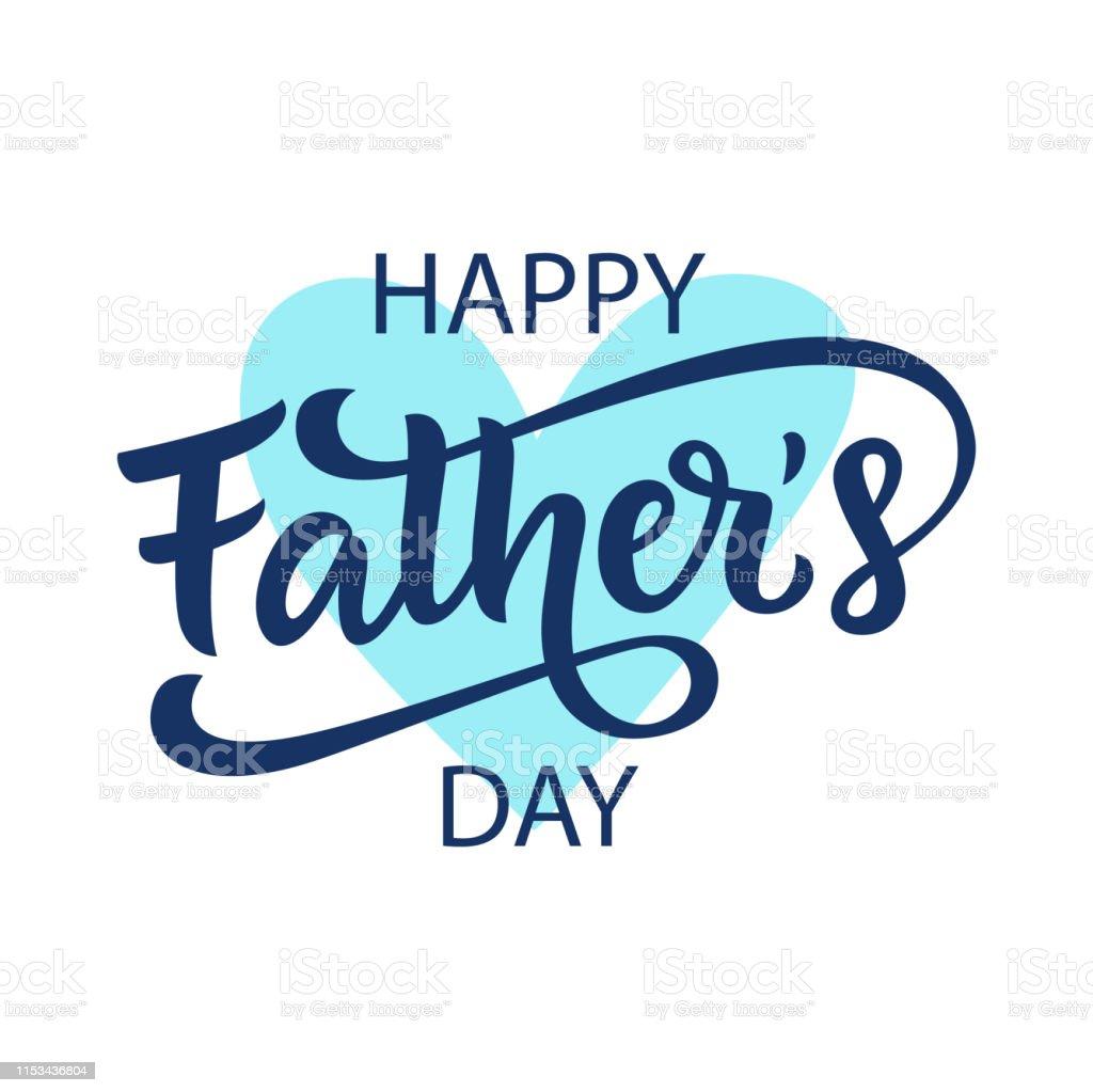 Happy Fathers Day Greeting With Hand Written Lettering Stock