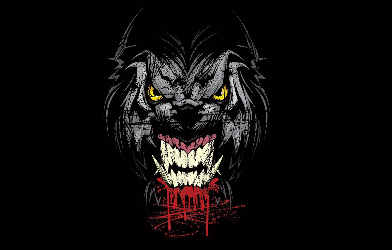 Wallpaper Face Background Fangs Grin Werewolf Image For