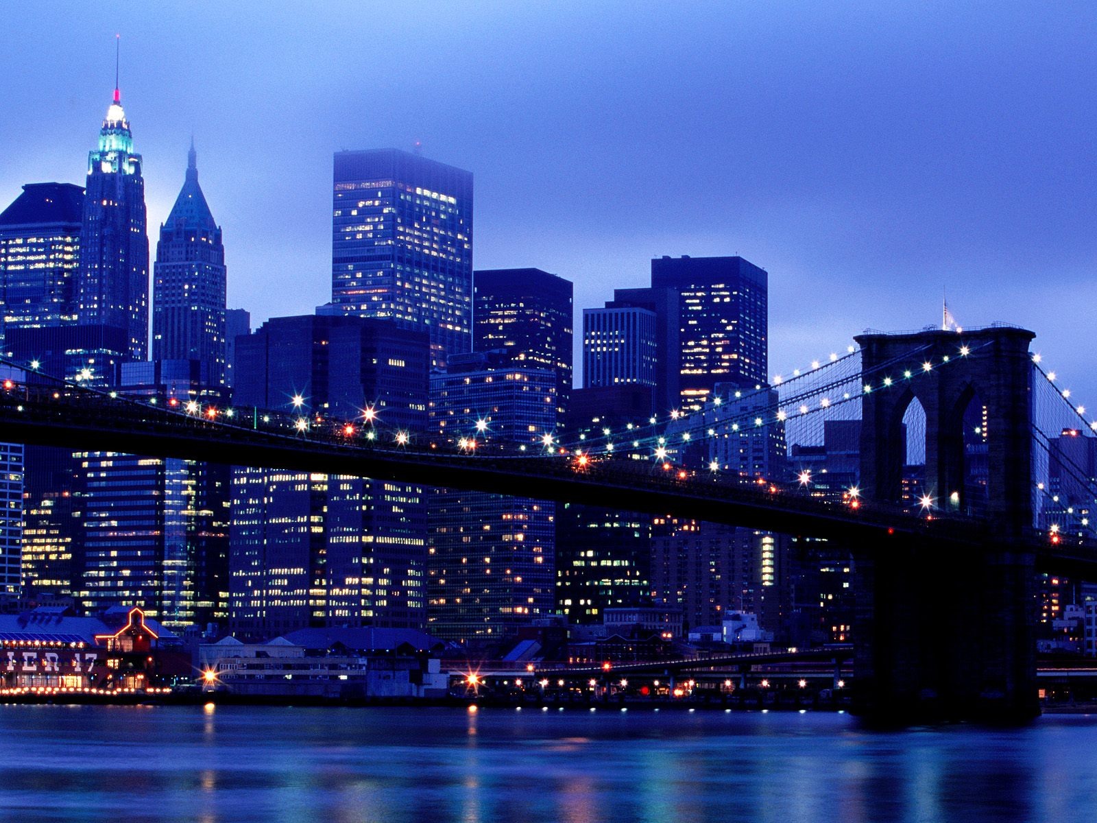 New York Postcard Manhattan Skyline From Brooklyn Wallpaper