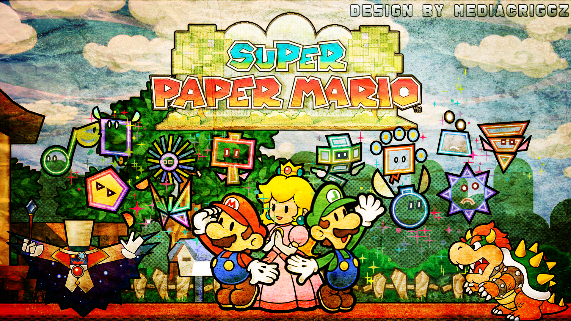 Super Paper Mario Puter Wallpaper Desktop Background
