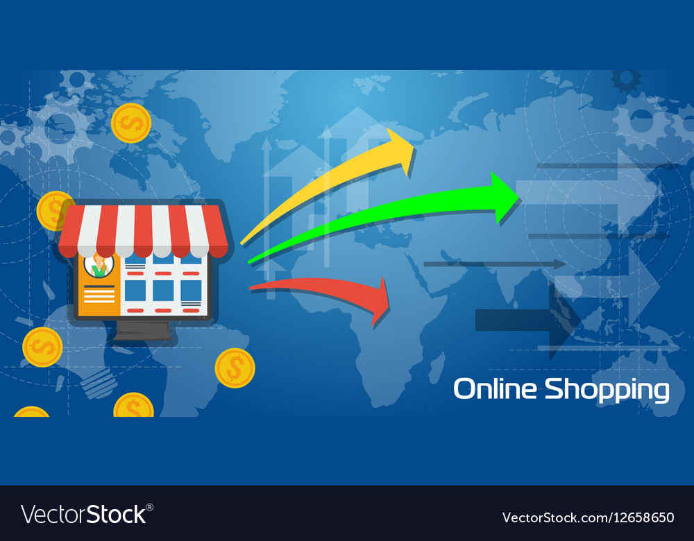 Long Background Online Shopping Royalty Vector Image