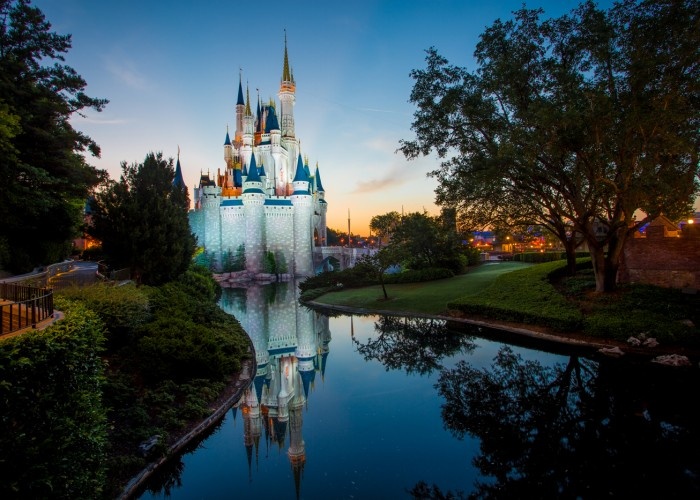 Sunrise Over Cinderella Castle W Reflection Disneyphotography