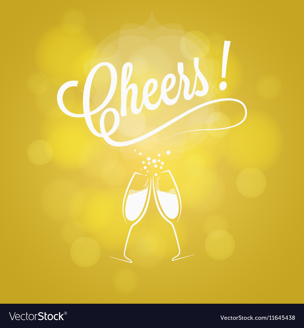 Cheers Party Sign Champagne Design Background Vector Image