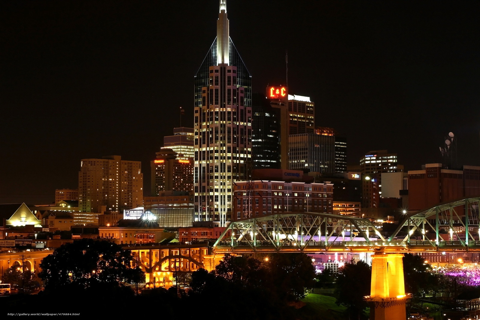 Wallpaper Cities Usa Nashville Tenessee Night Desktop