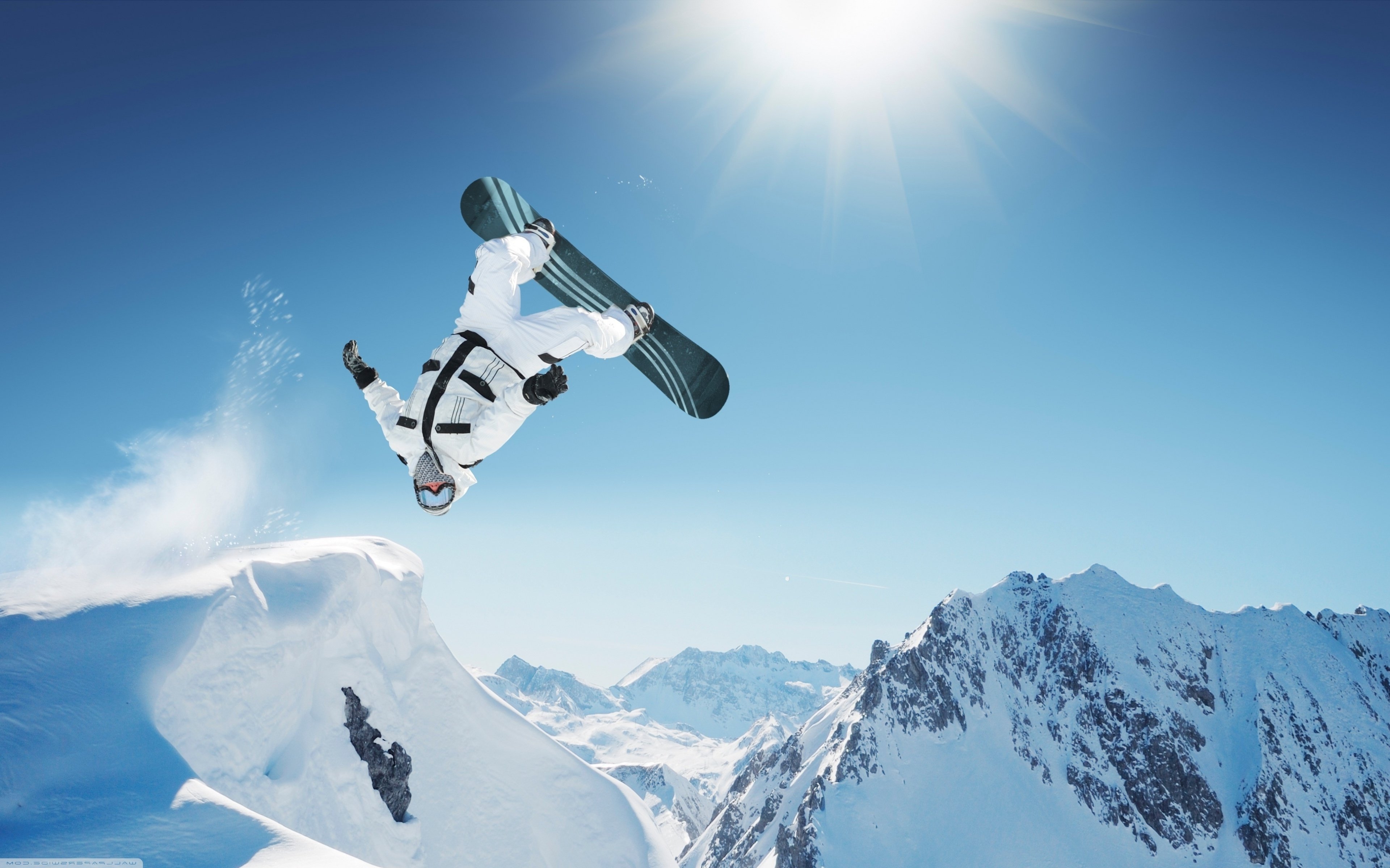 Extreme Snowboarding White Suite Wallpaper HD Desktop