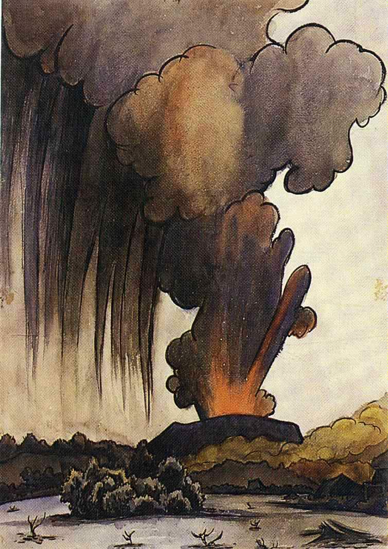 Volcano Erupts Diego Rivera Paintings Wallpaper Image
