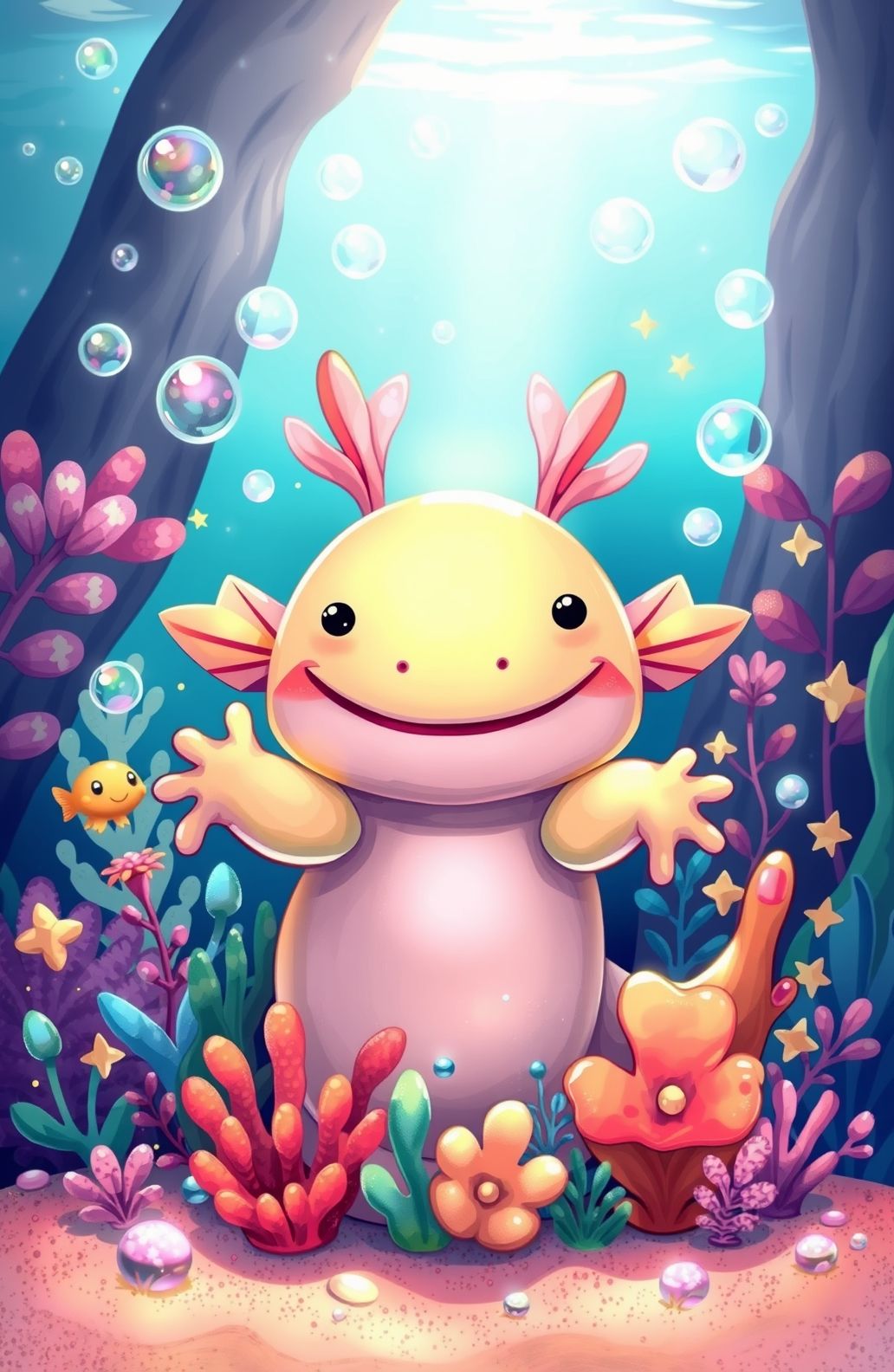 Kawaii Axolotl Wallpaper