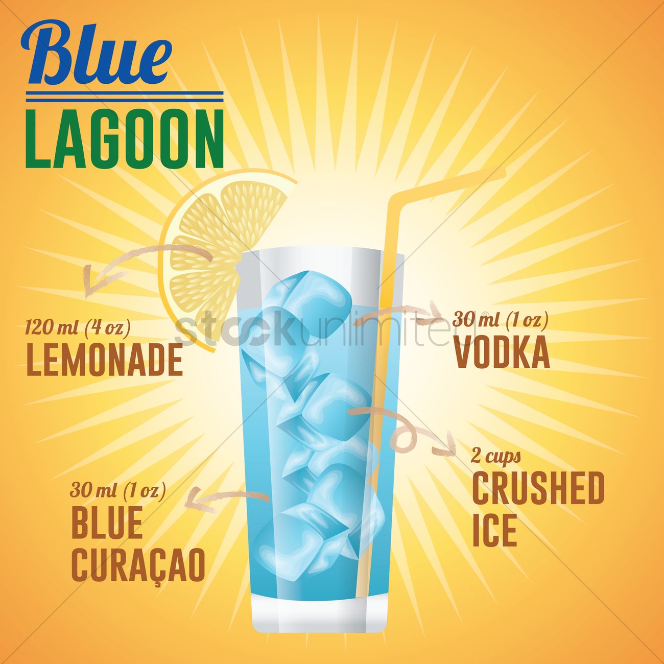 Blue Lagoon Drink Wallpaper Vector Image Stockunlimited