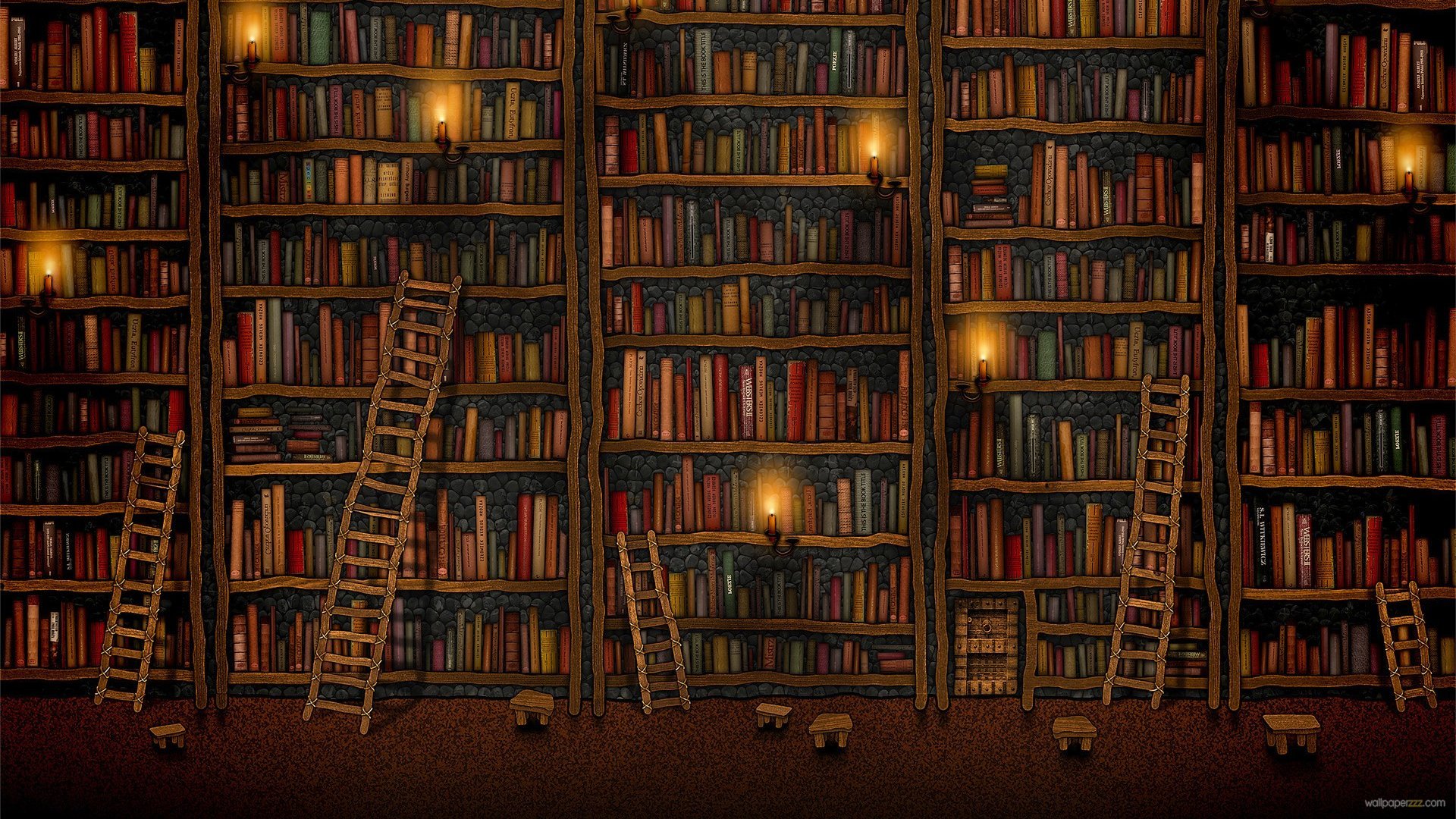 Cute Library HD Wallpaper