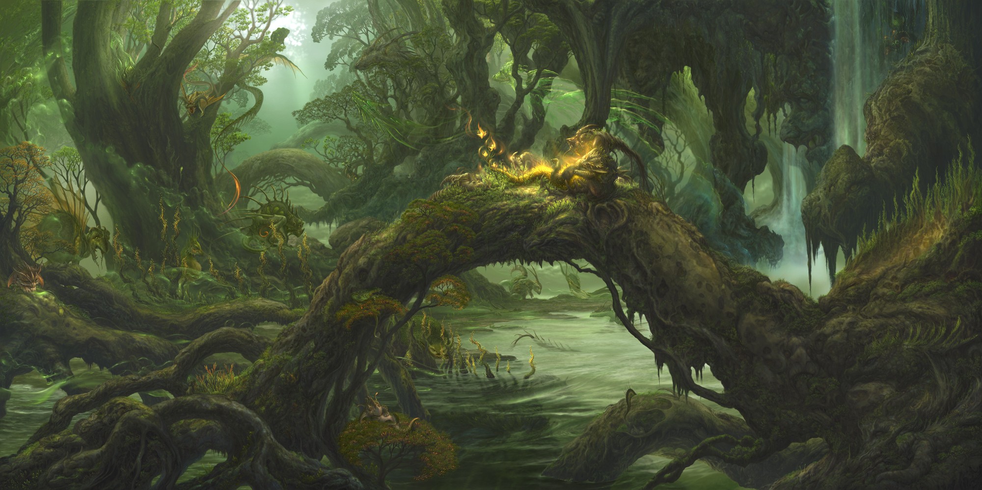 Forest Fantasy Wallpaper 2000x999 Forest Fantasy Art Creatures