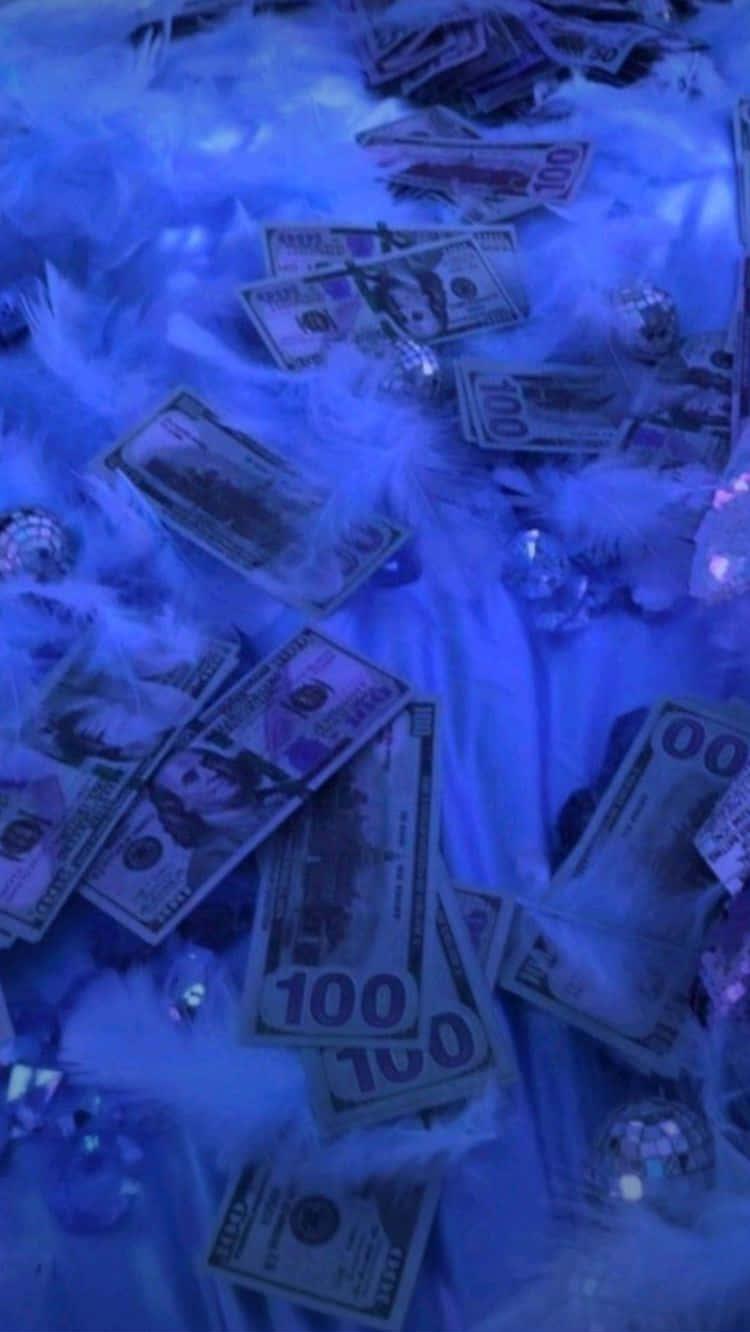 Girly Money Blue Light Wallpaper