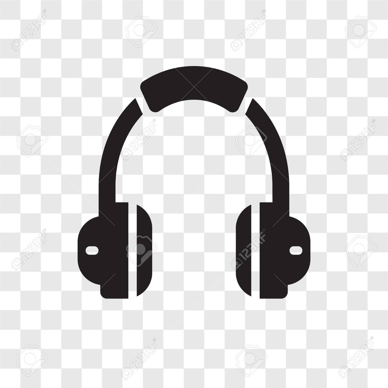 Headphones Vector Icon Isolated On Transparent Background