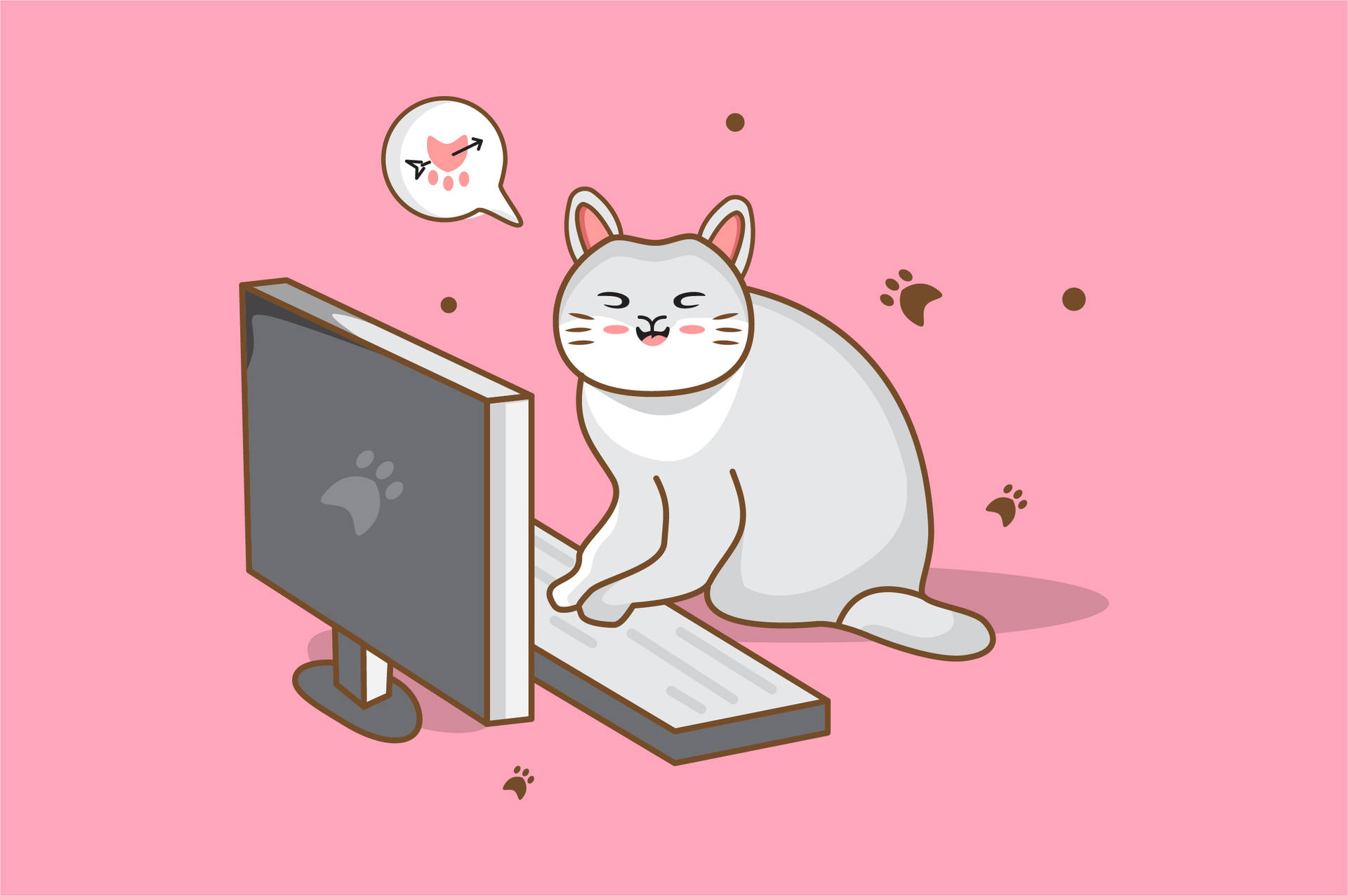 Cartoon Cat Background Wallpaper