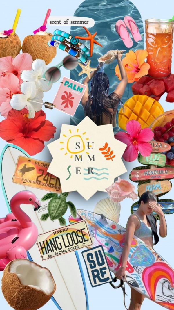Summer Collage Mood Board Honolulu Ibiza Beach Vibes Idea