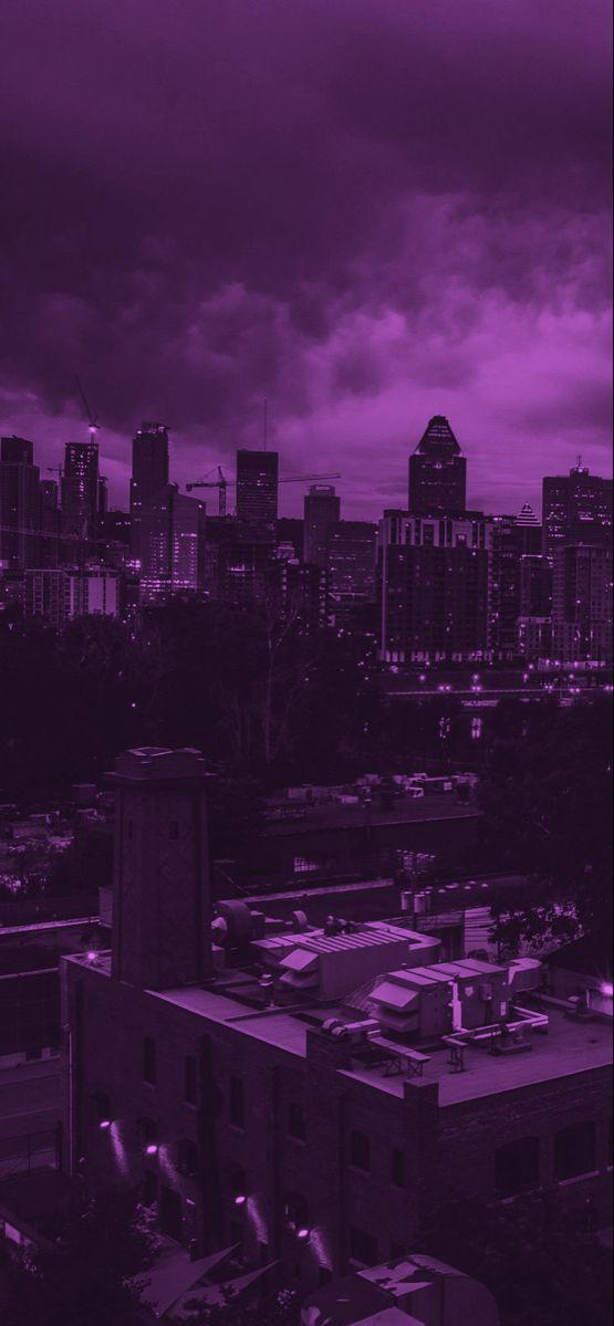 Dark Purple City Wallpaper