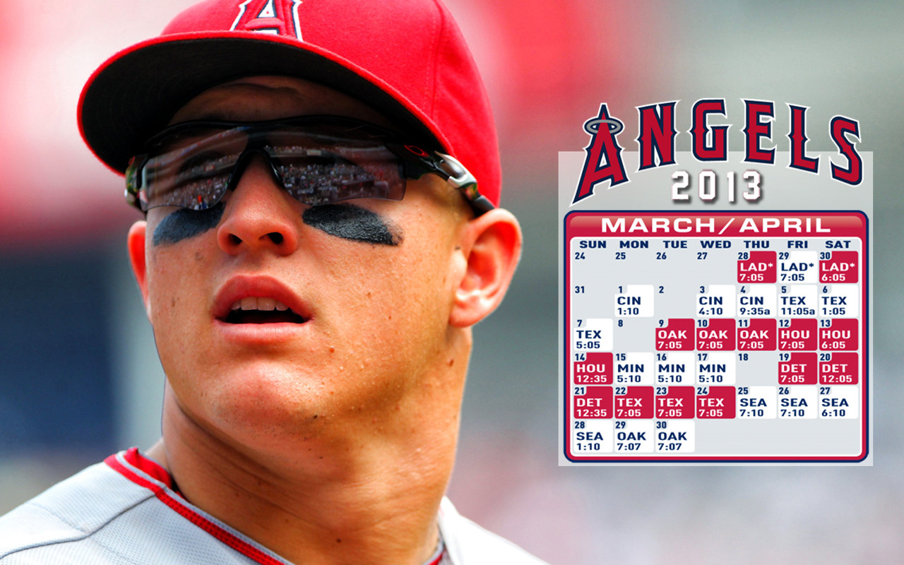 Your Desktop With A March April Schedule Wallpaper Ft Mike Trout