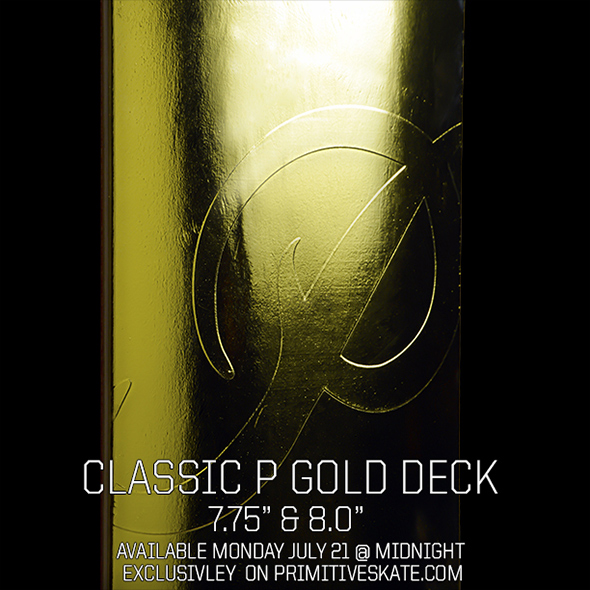 Primitive Skateboarding Is Dropping The Classic P Gold Team Deck On