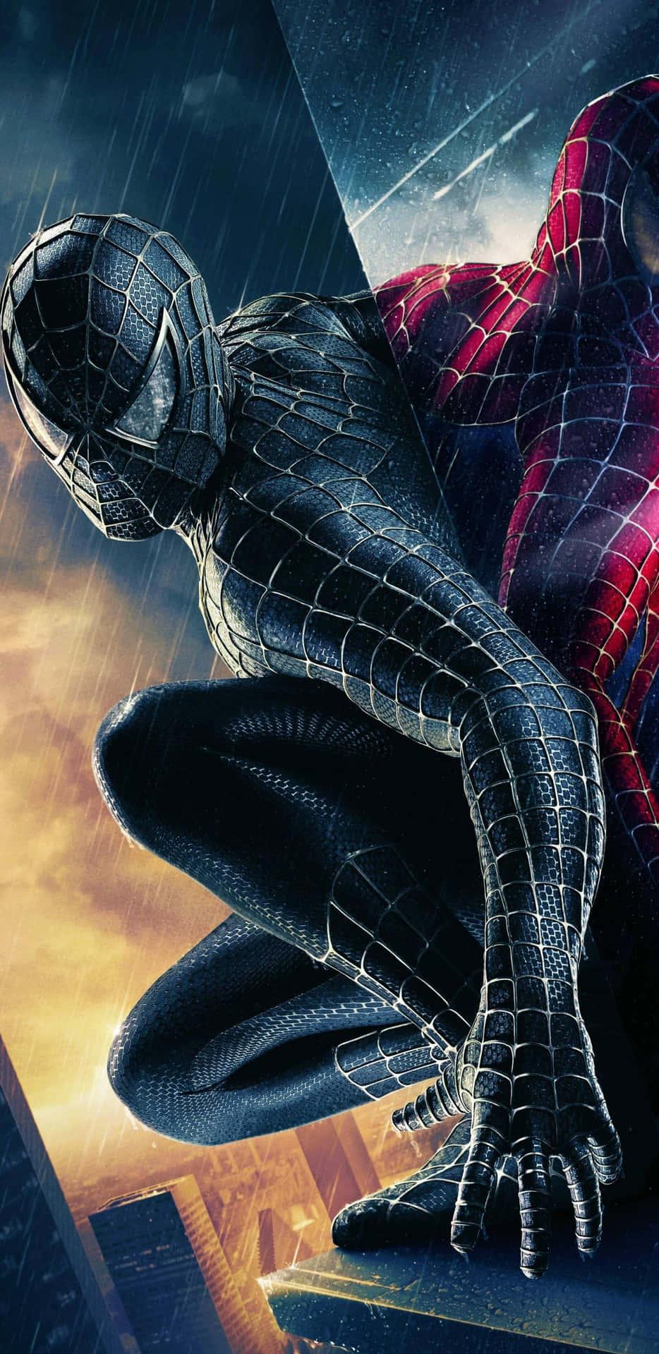 Black And Red Spidey Ios Wallpaper