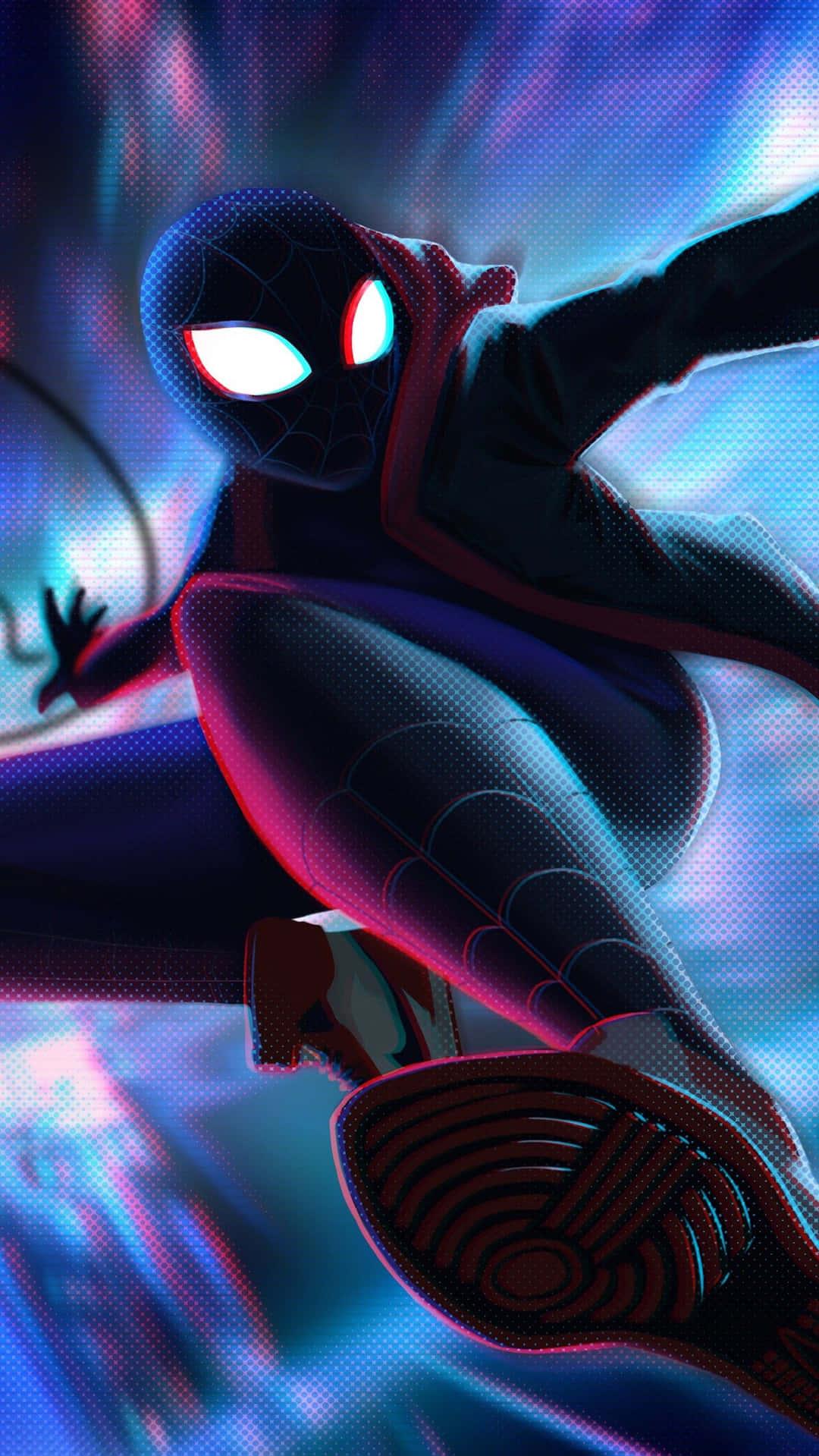 Blurred Black Suit Spider Man Miles Morales iPhone