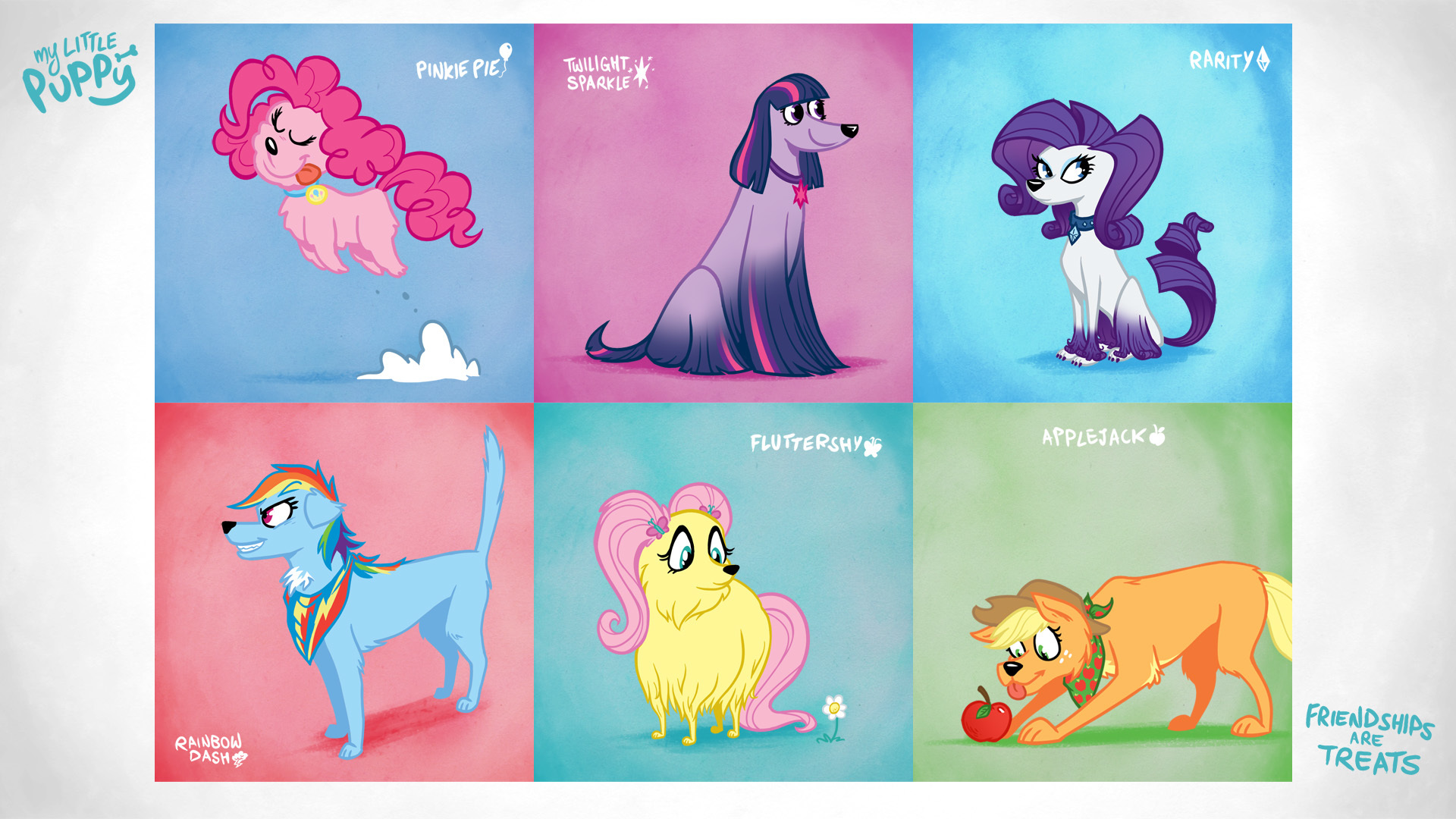 My Little Pony Characters As Dogs Wallpaper