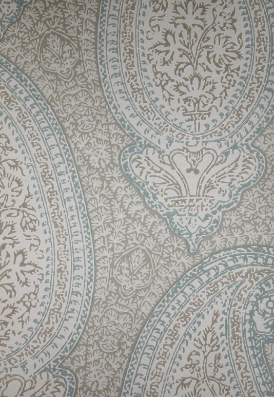 Kashmir Wallpaper Large paisley design wallpaper in blue brown and