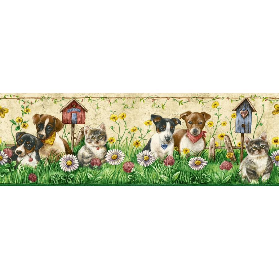 Free download Shop allen roth 5 Gardening Kitties Prepasted Wallpaper ...