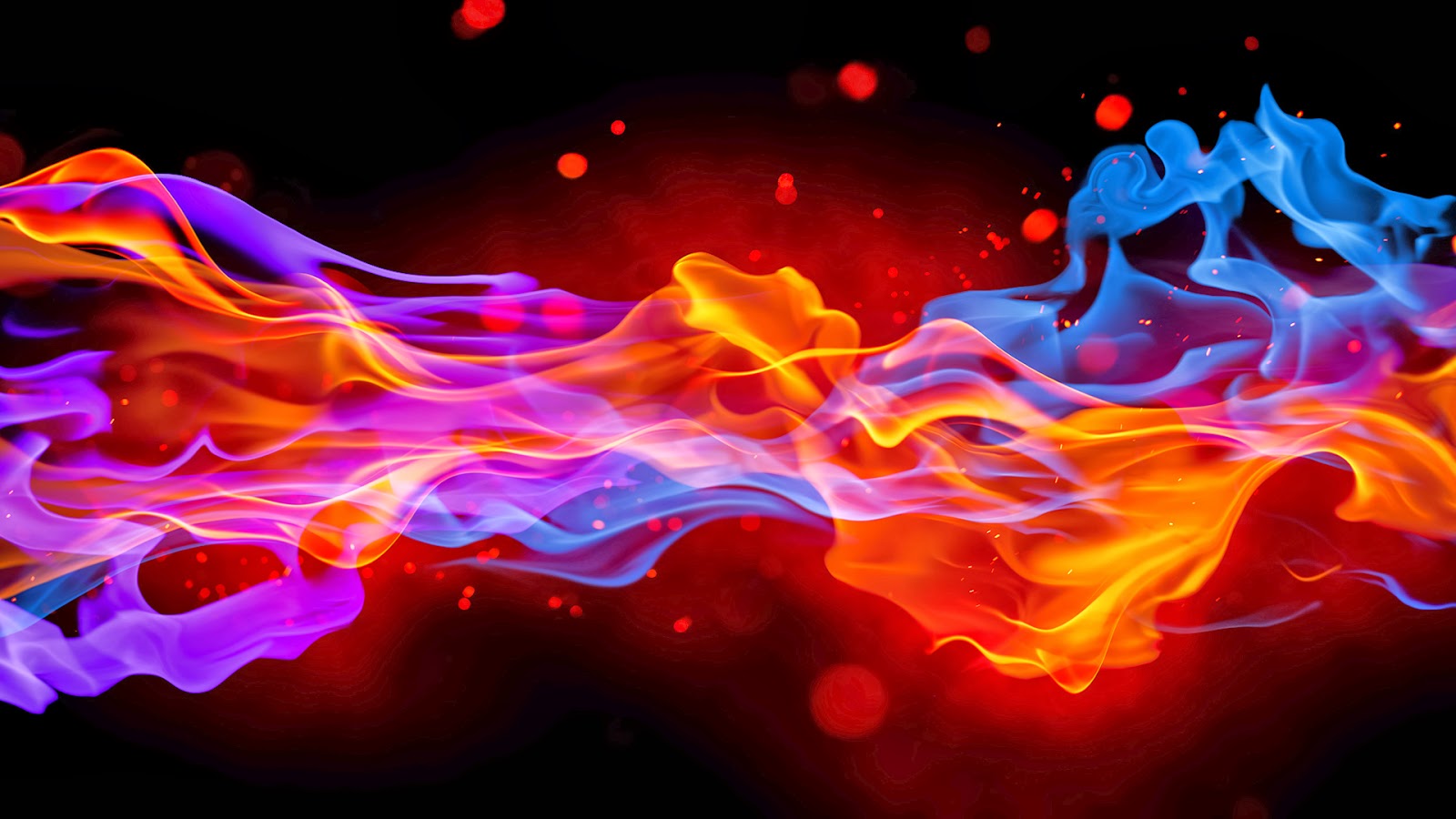 Blue And Red Fire Wallpaper