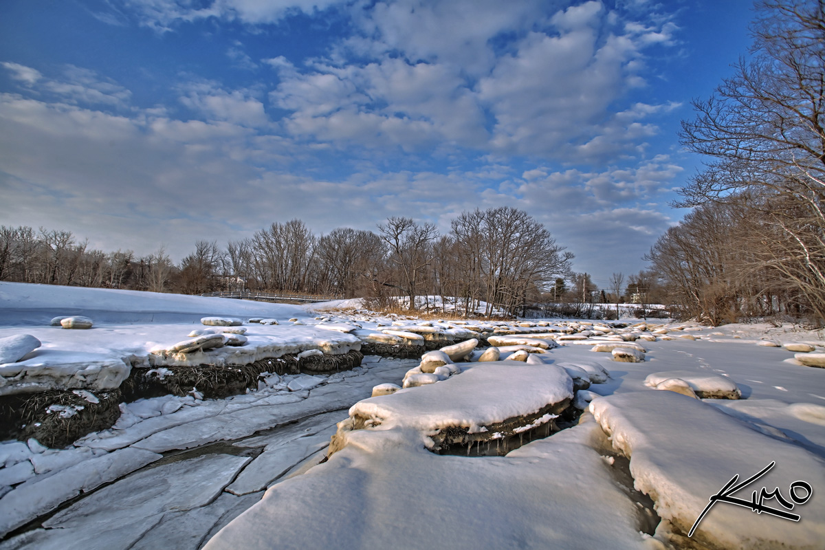 Portland Maine River Of Ice Frozen Winter HDr Photo