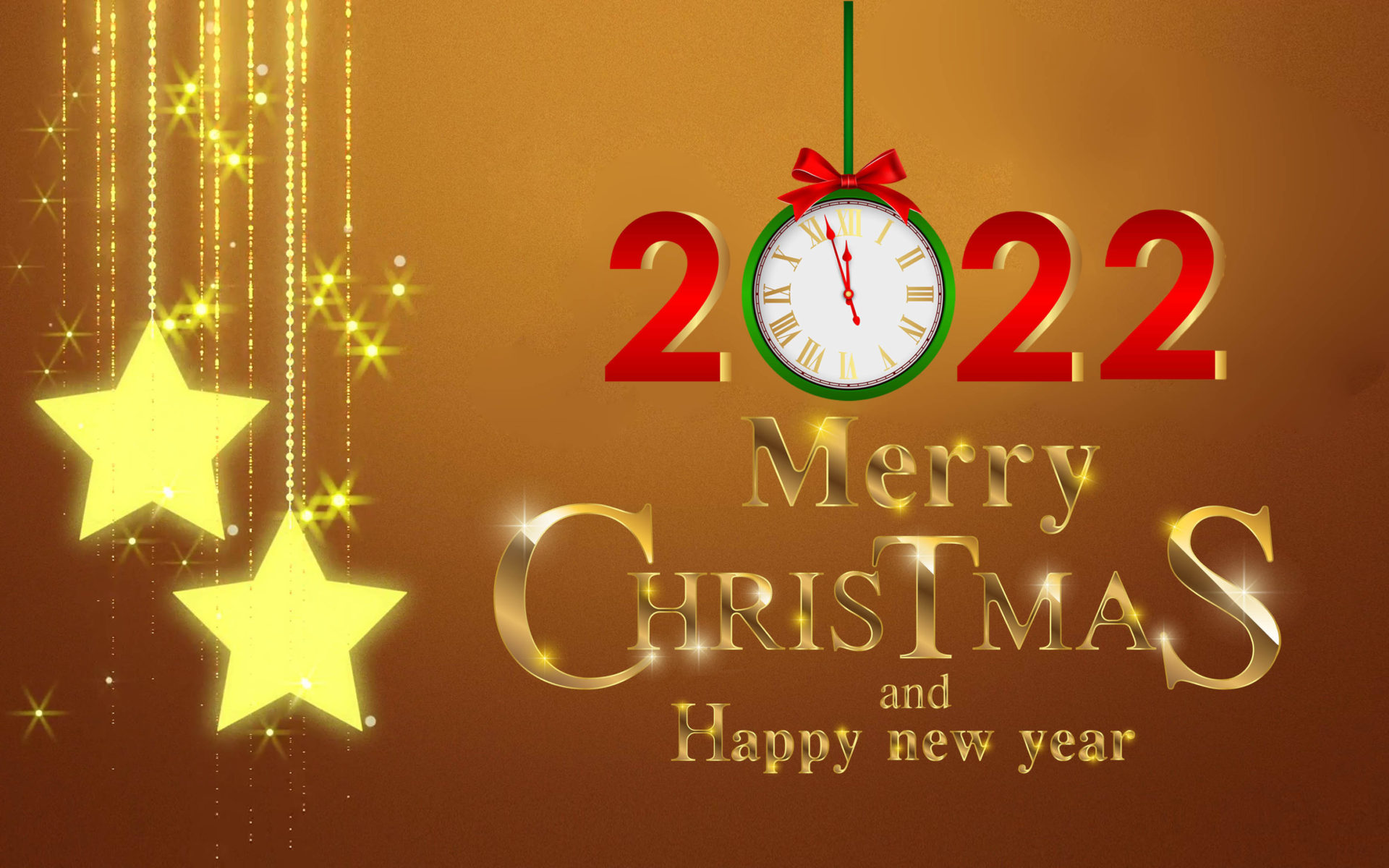 Merry Christmas And Happy New Year 2022 Gold 4k Ultra Hd Desktop 1920x1200