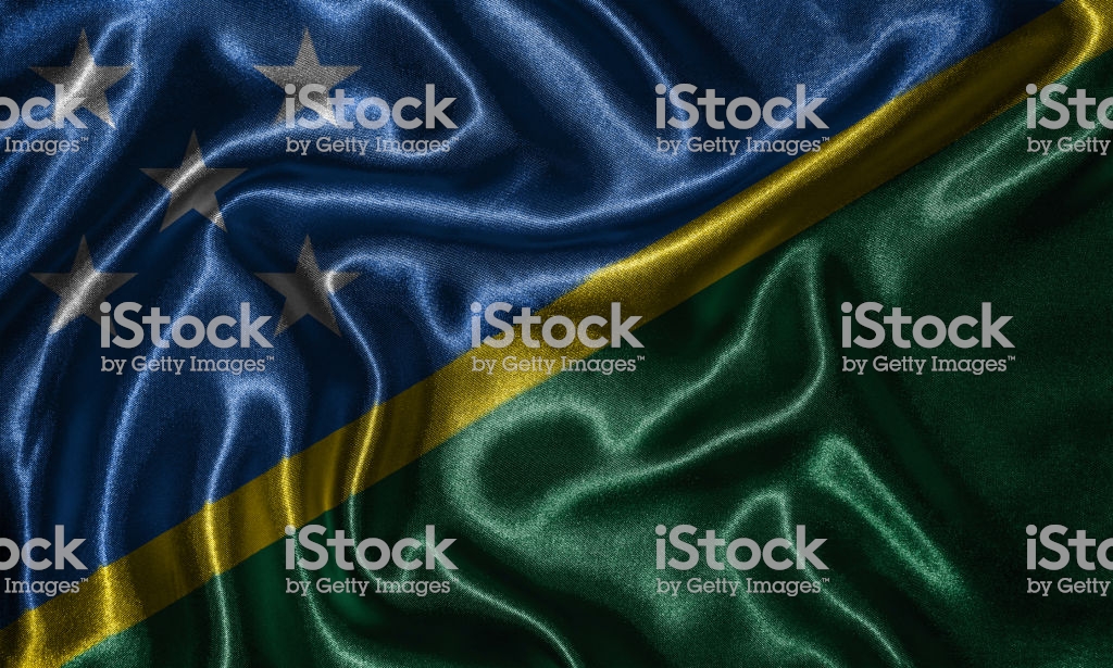 Wallpaper By Solomon Islands Flag And Waving Fabric Stock