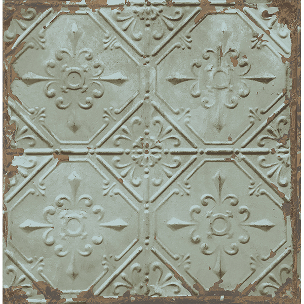 Free download Distressed Tiles Teal Tin Ceiling Wallpaper by A Streets